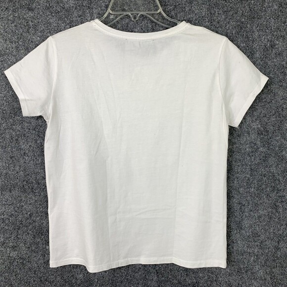 Zara TRF Short Sleeve Tee Top Women Small Embellished Neckline - Picture 5 of 7